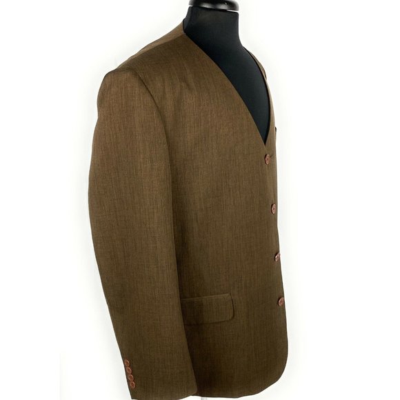 Alberto Celini Blazer Mens Brown 4 Button - Picture 2 of 7